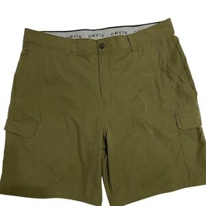 Orvis men's olive cargo shorts 40
